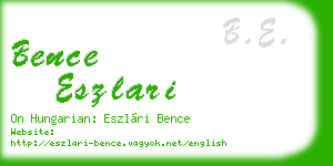 bence eszlari business card